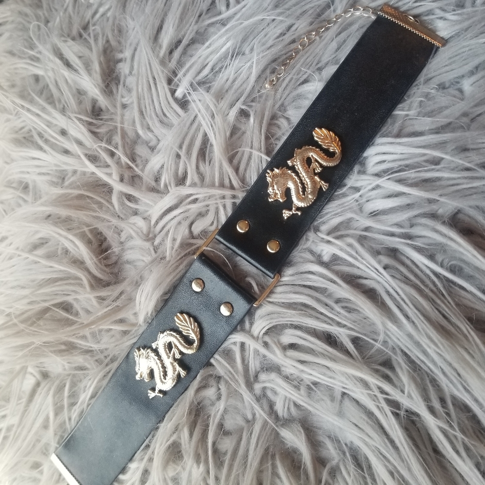 OOAK Dragon Gothic Leather Choker